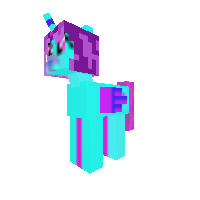 pink and blue pony