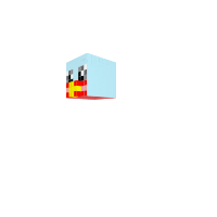 red bird with a helment