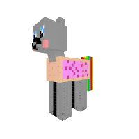 Nyan cat with color in the eyes