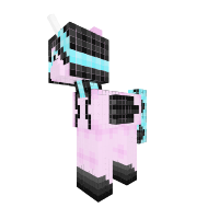 Pink. Blue and Black Alicorn